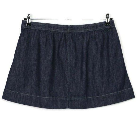 American Eagle Mini‎ Full Pleated Jean Skirt Dark Pockets Buttons 6 - Picture 2 of 9